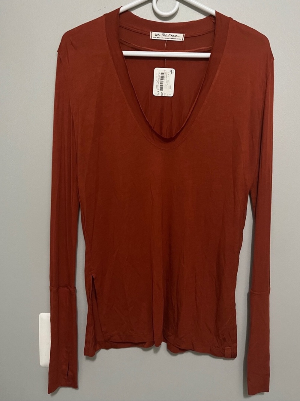 We the Free Fresh N Clean Long Sleeve Top in the Color Brass XS/S